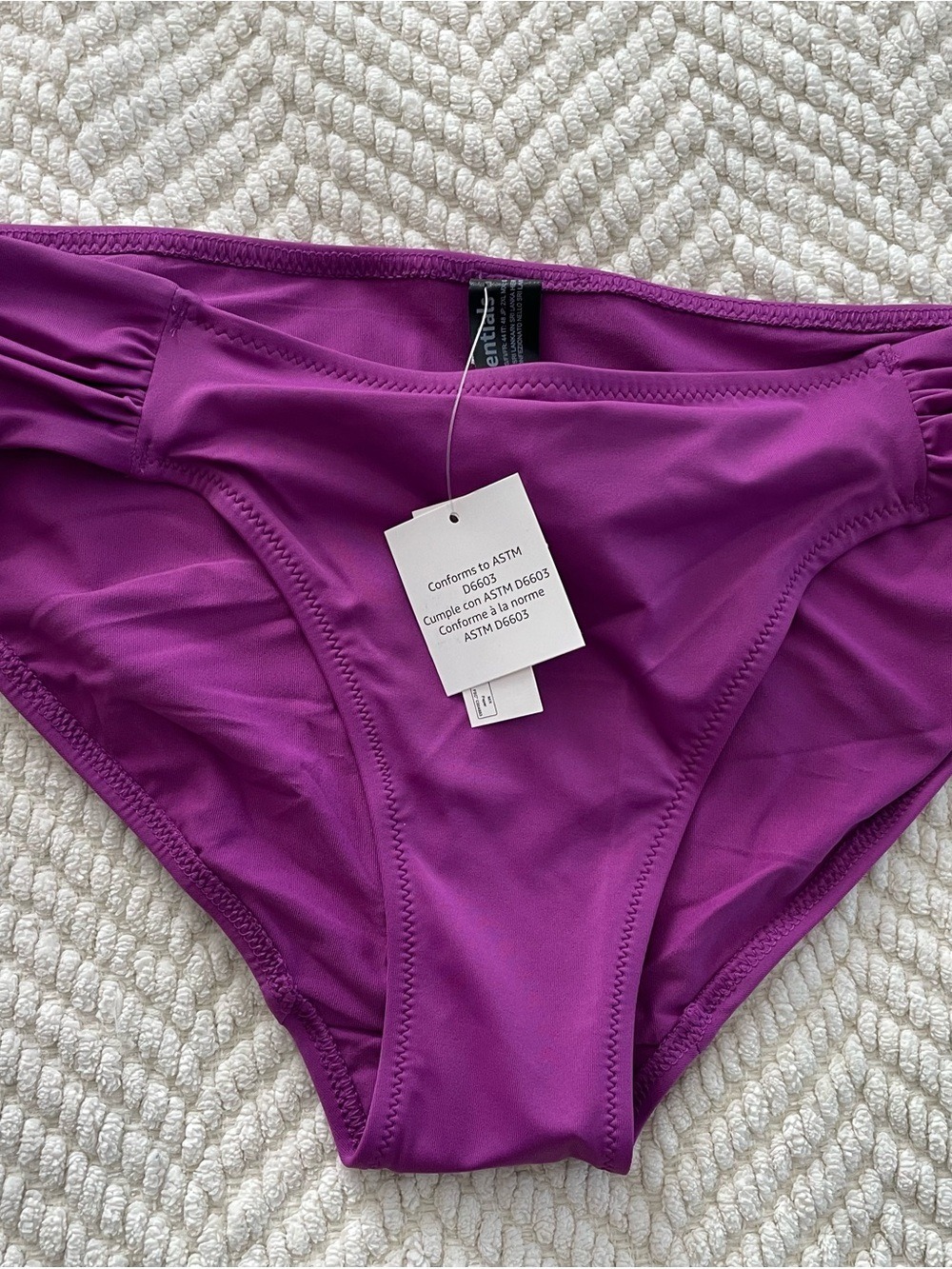 Purple Ruched Side Bikini Bottoms - Picture 4 of 8